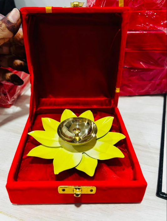Lotus Diya With Red Box