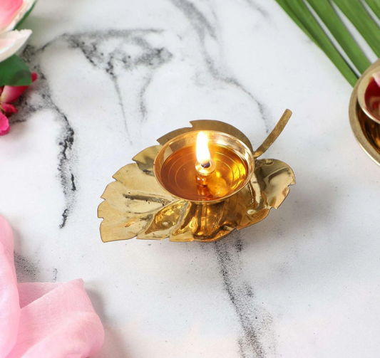 Golden Leaf Diya